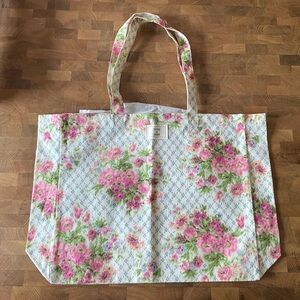 Sezane Pink and Green Floral Tote